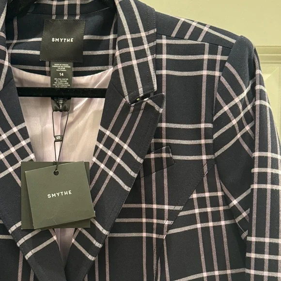 Smythe One Button Blazer - Navy and Lilac - Picture 5 of 5